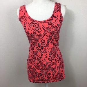 Maurice’s Hot Pink & Black Print Tank Top Small